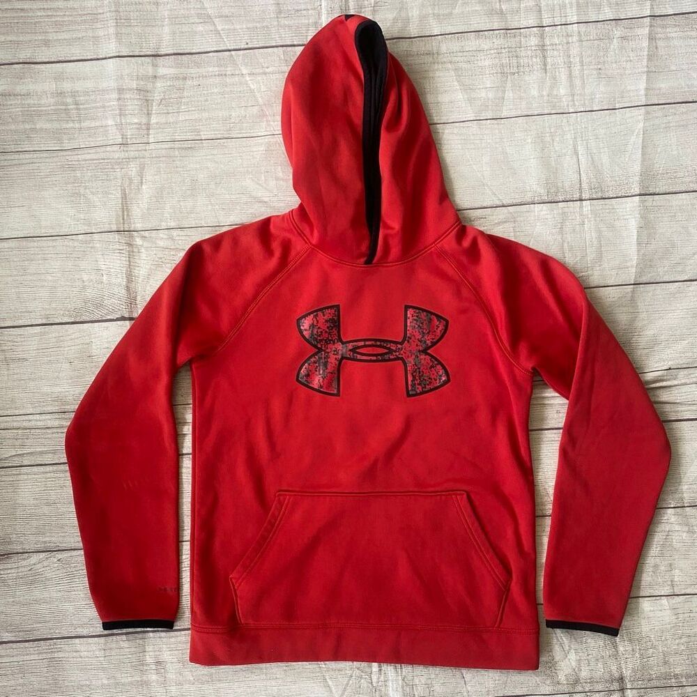 Under Armour Storm youth XL Loose fit coldgear pullover hoodie red & black